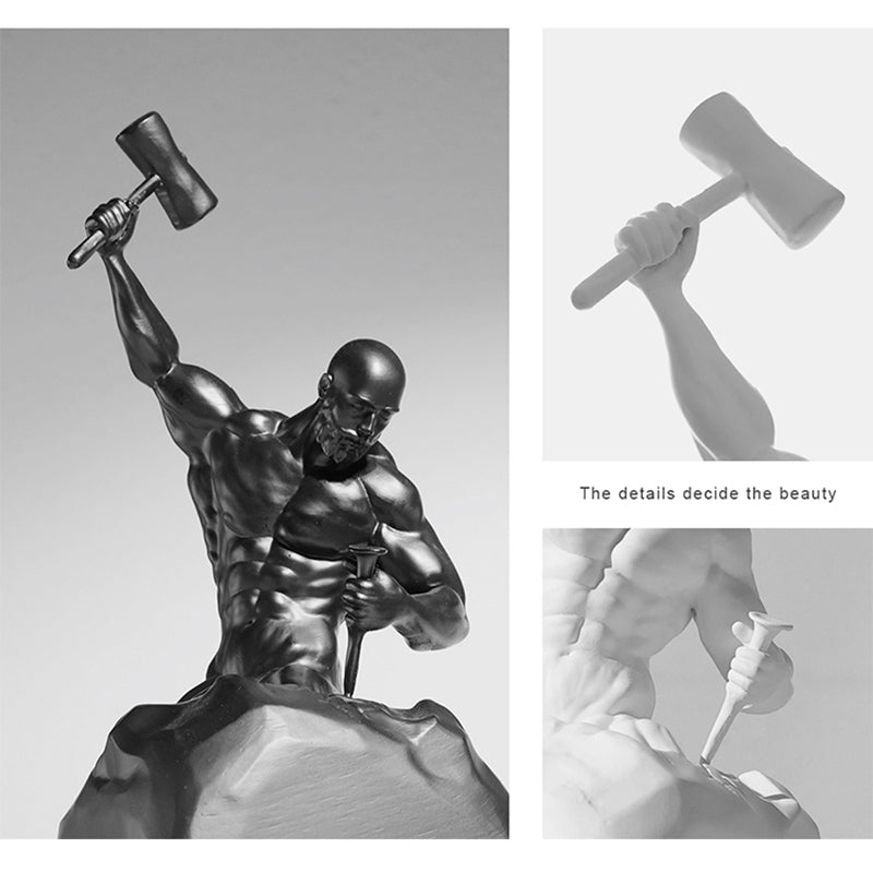 French Style Art Sculpture White Black Minimalist
