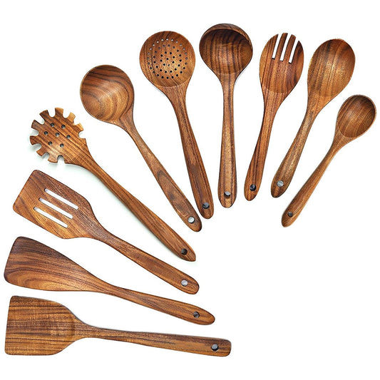Wooden Kitchen Cooking Tools And Utensils Set
