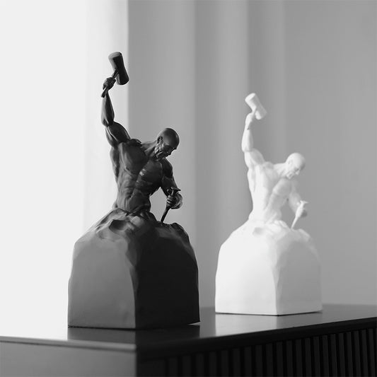 French Style Art Sculpture White Black Minimalist