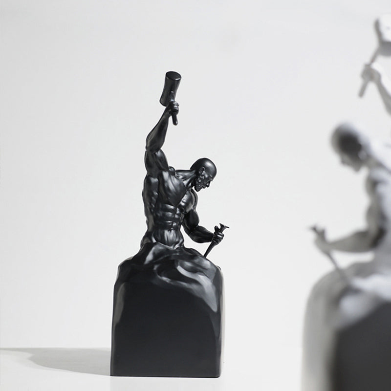 French Style Art Sculpture White Black Minimalist