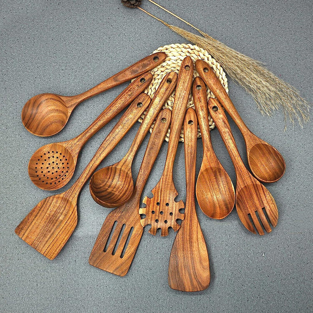 Wooden Kitchen Cooking Tools And Utensils Set