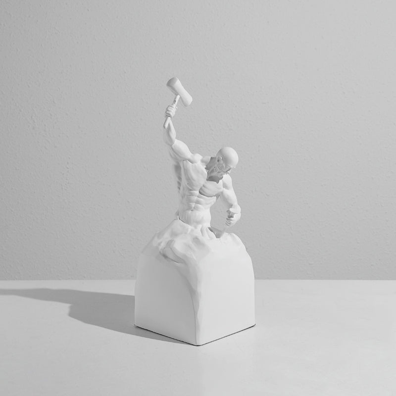 French Style Art Sculpture White Black Minimalist