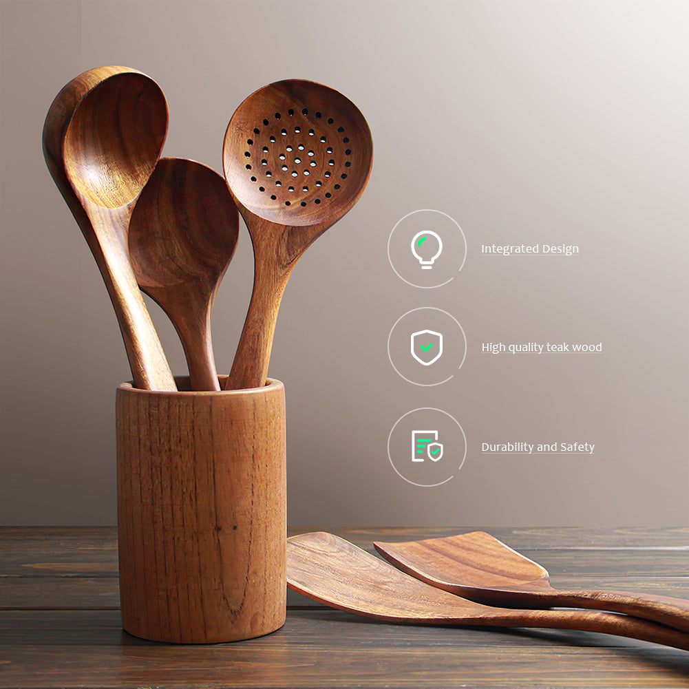 Wooden Kitchen Cooking Tools And Utensils Set
